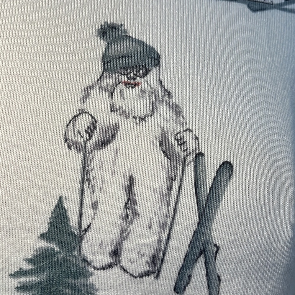 Gilly Hicks tree print/skiing yeti 2pc. Pyjama set in white size small NWT - Picture 11 of 16